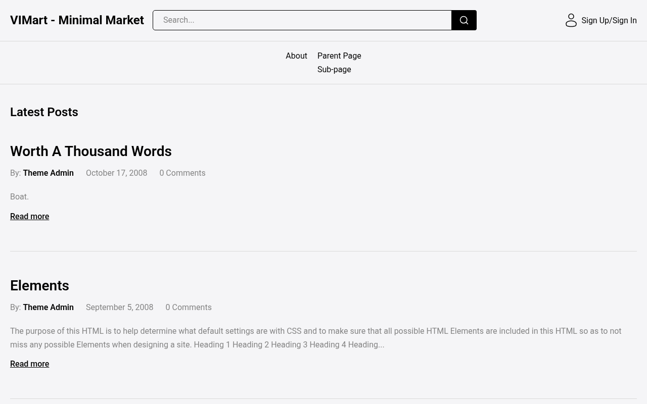 Десктоп — VIMart - Minimal Market