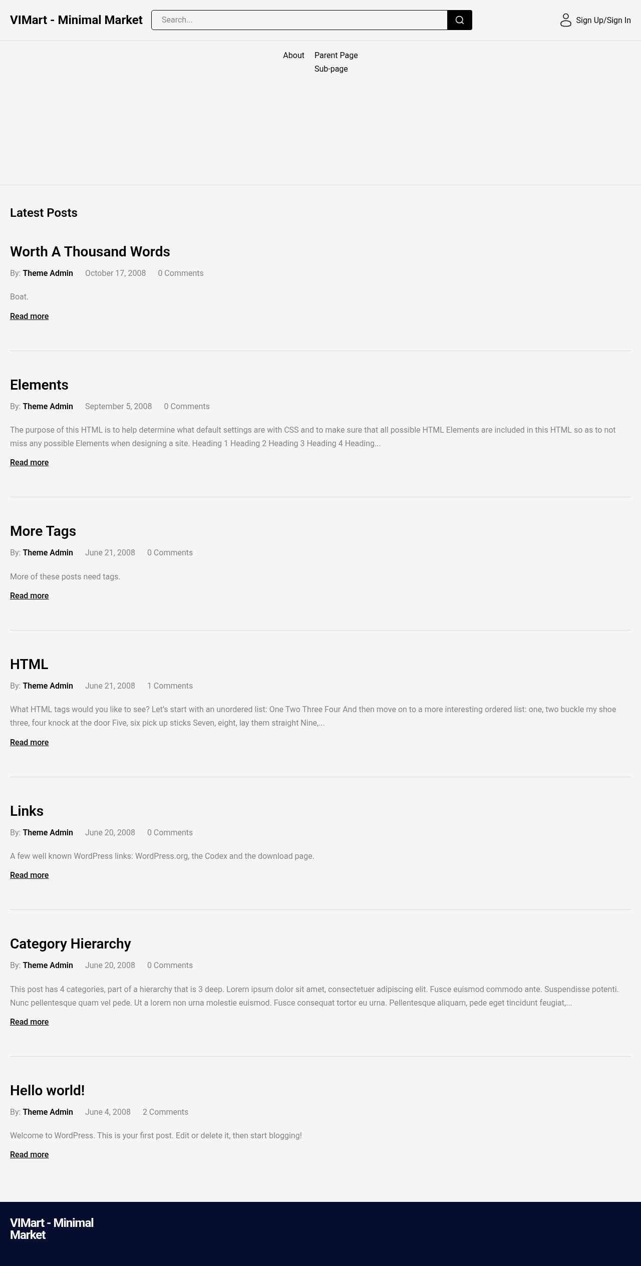 Десктоп (ниже) — VIMart - Minimal Market