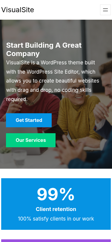 Мобильный вид — VisualSite