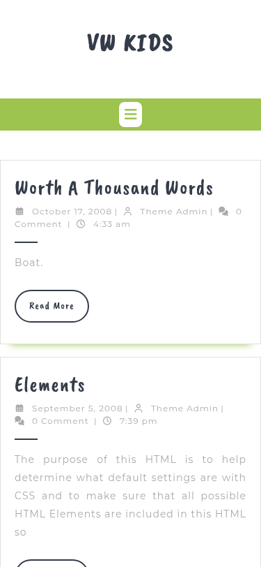 Мобильный вид — VW Kids