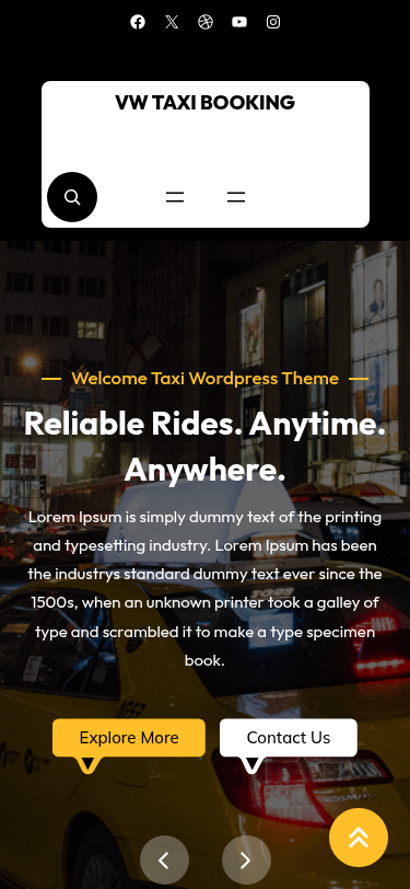 Мобильный вид — VW Taxi Booking