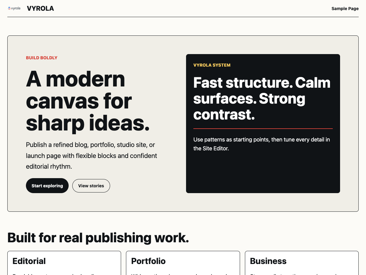 WordPress тема VYROLA