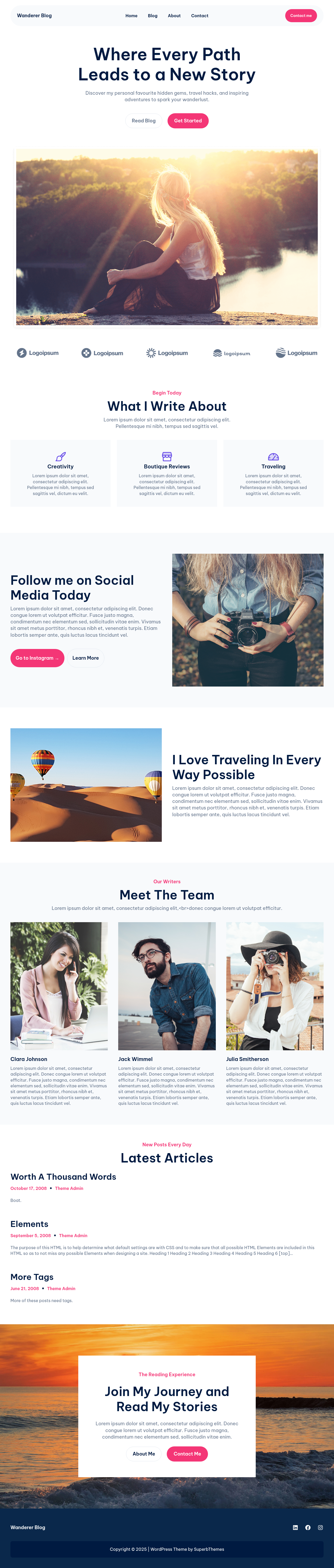 Десктоп (ниже) — Wanderer Blog
