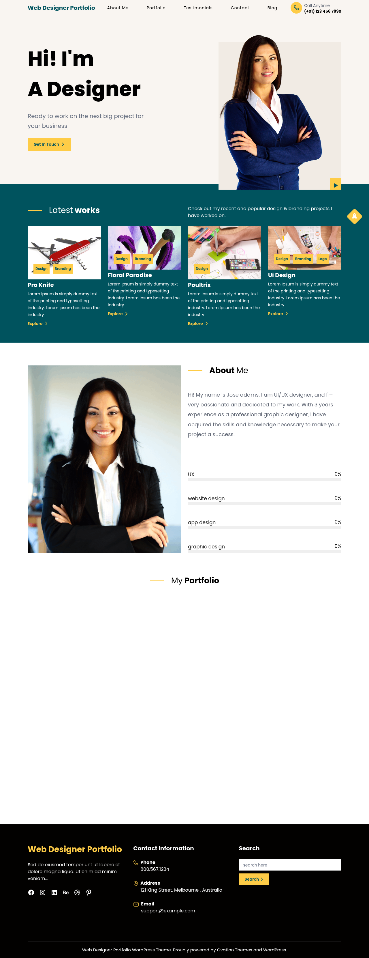Десктоп (ниже) — Web Designer Portfolio