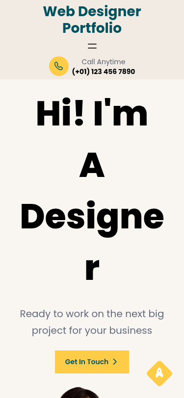 Мобильный вид — Web Designer Portfolio
