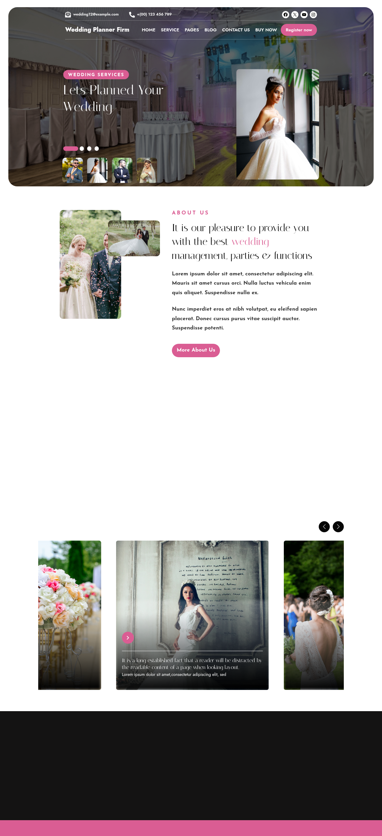Десктоп (ниже) — Wedding Planner Firm