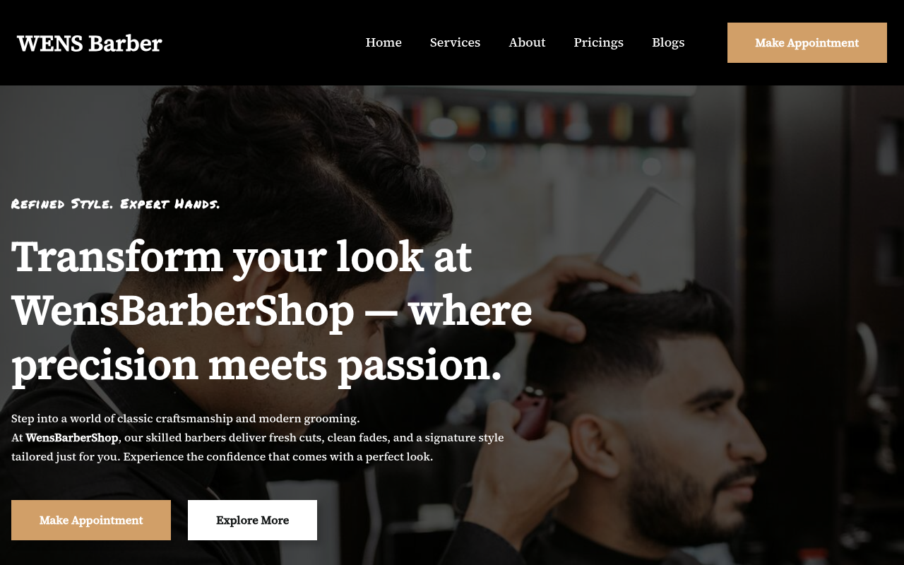 Десктоп — WENS Barber