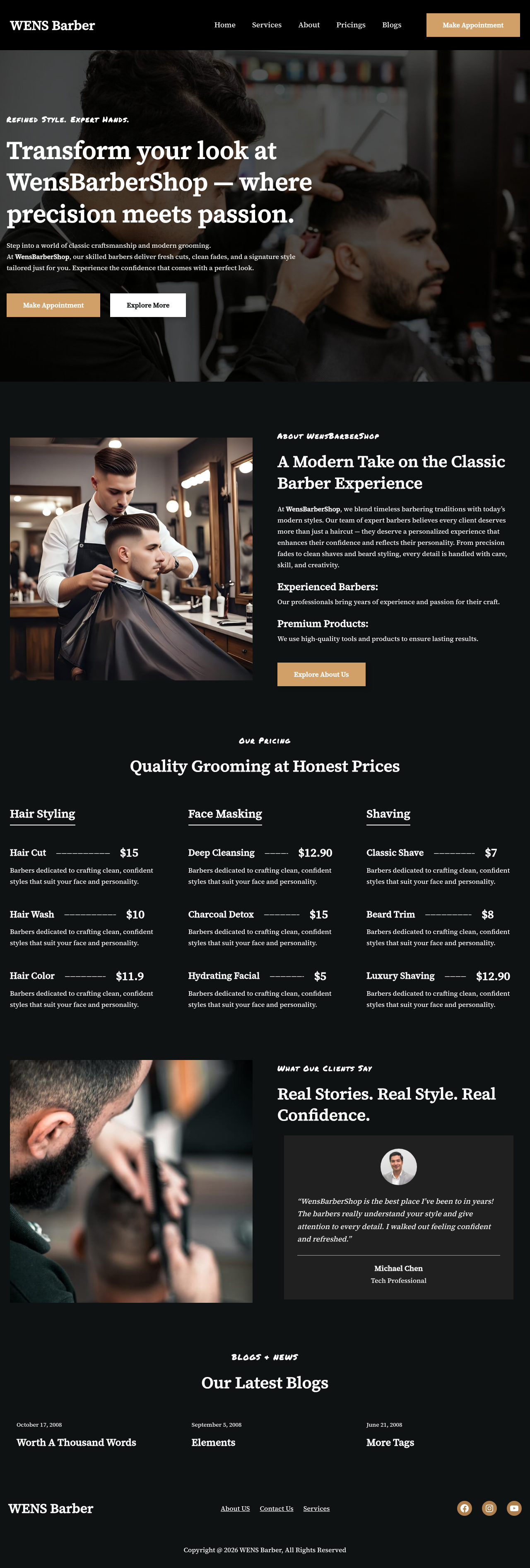 Десктоп (ниже) — WENS Barber