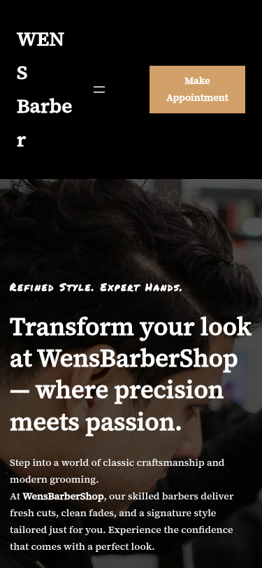 Мобильный вид — WENS Barber