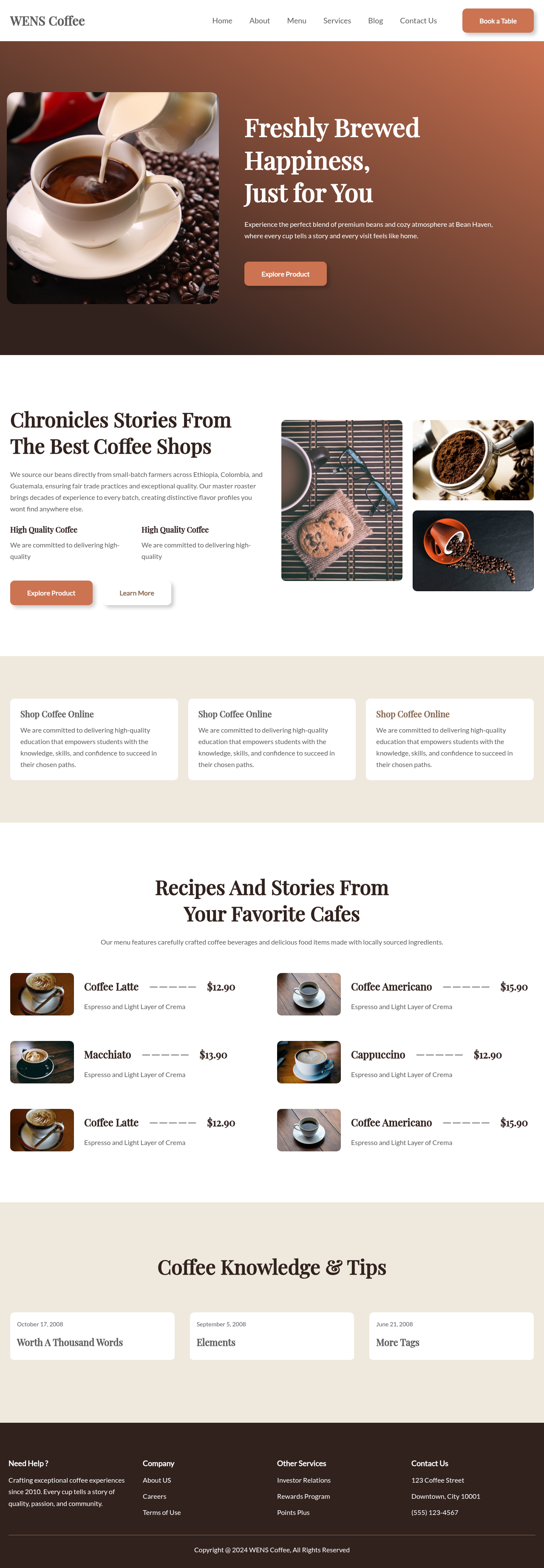 Десктоп (ниже) — WENS Coffee