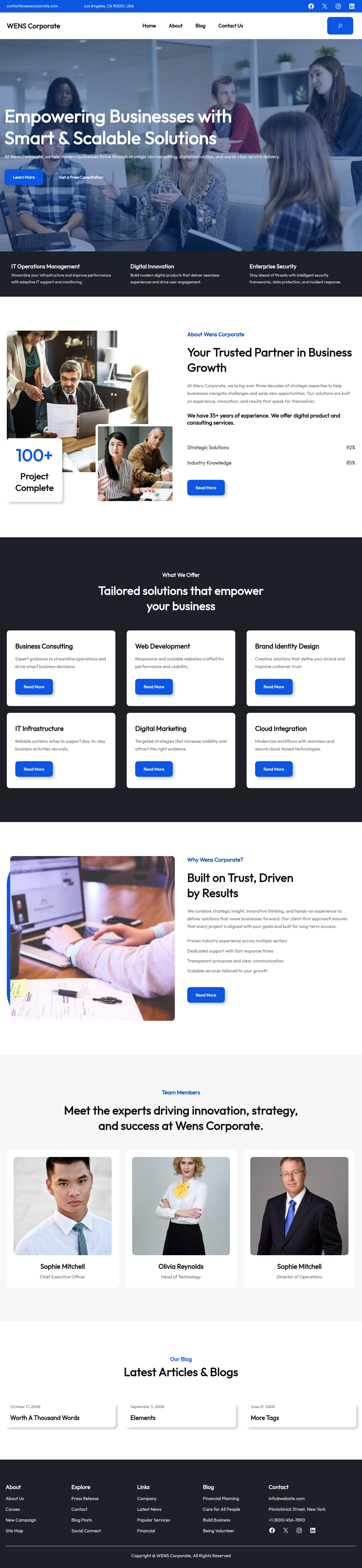 Десктоп (ниже) — WENS Corporate