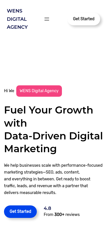 Мобильный вид — WENS Digital Agency