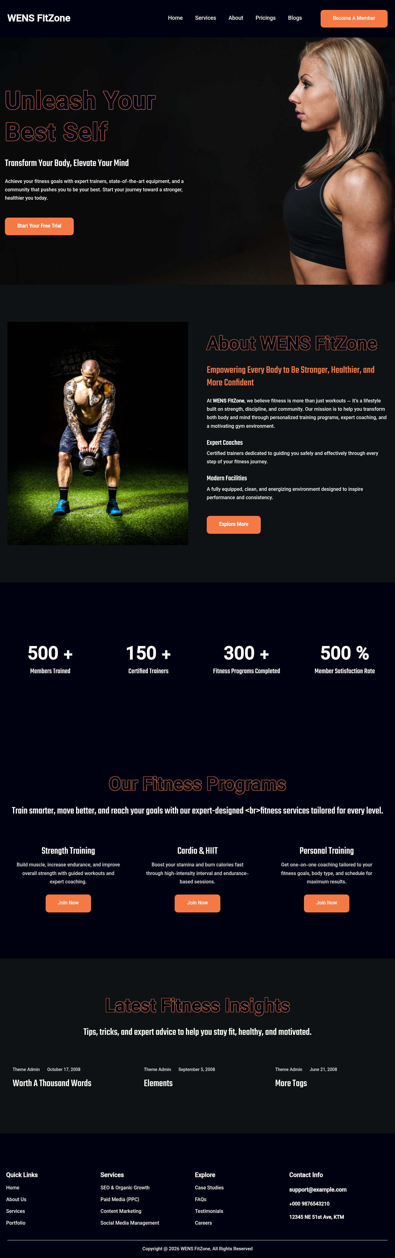 Десктоп (ниже) — WENS FitZone