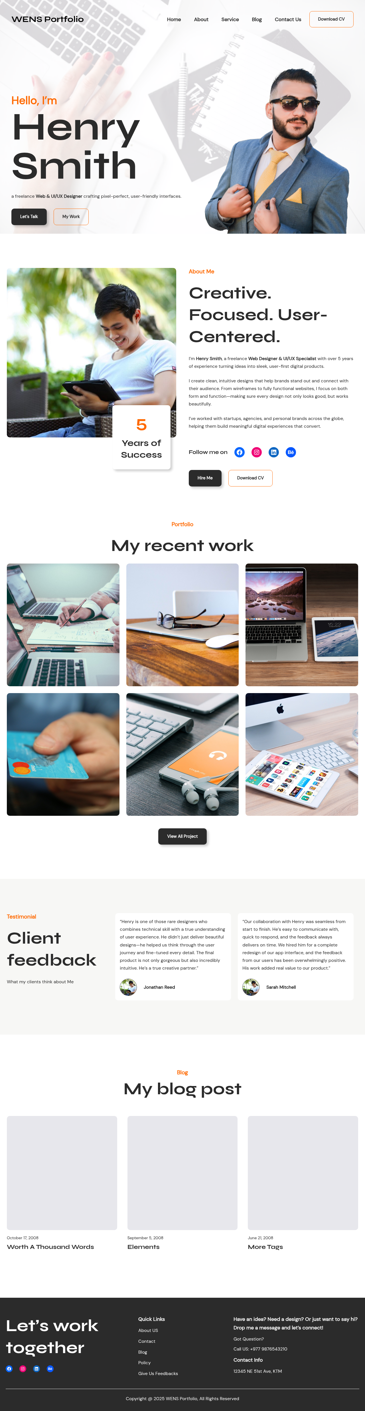 Десктоп (ниже) — WENS Portfolio