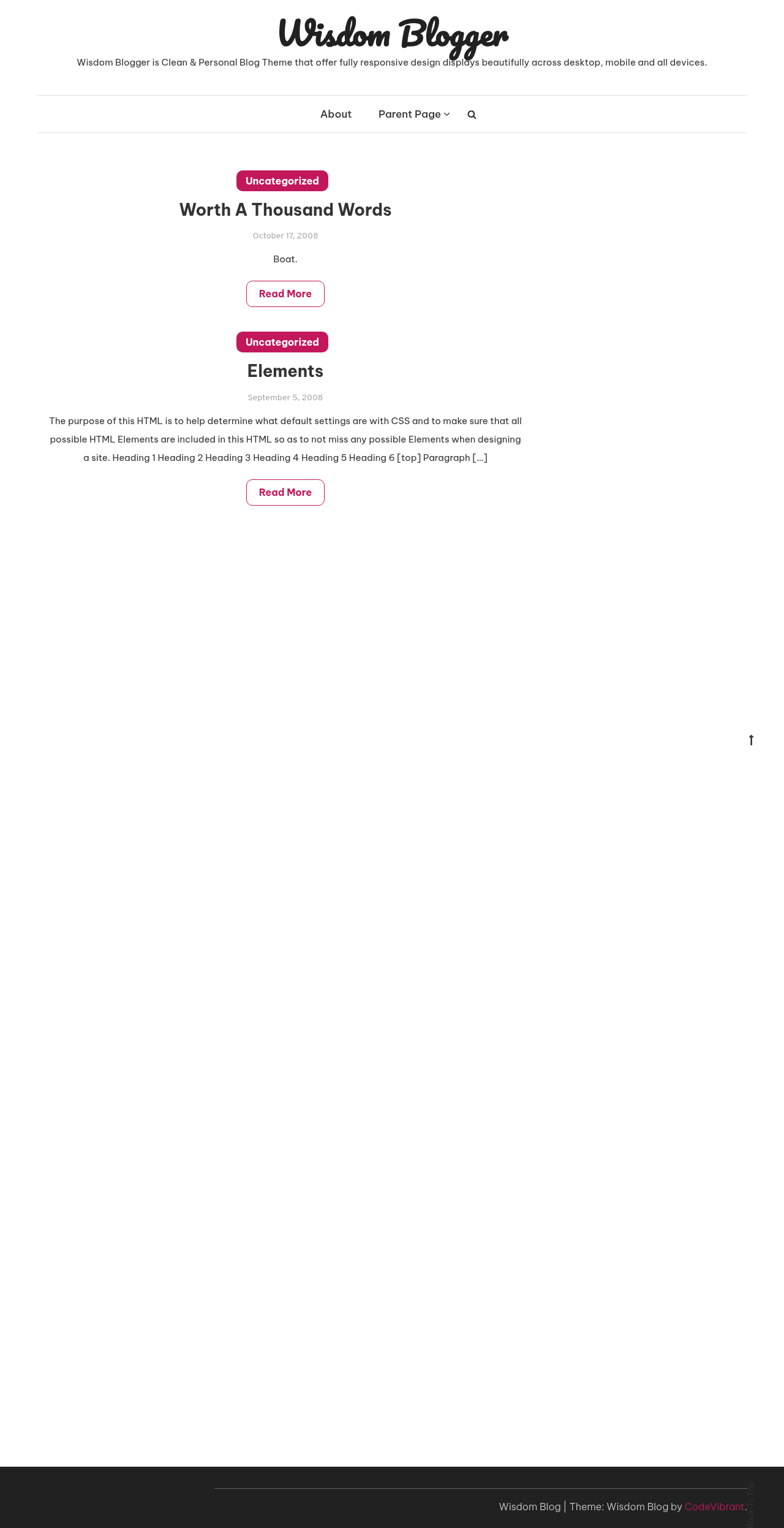 Десктоп (ниже) — Wisdom Blogger