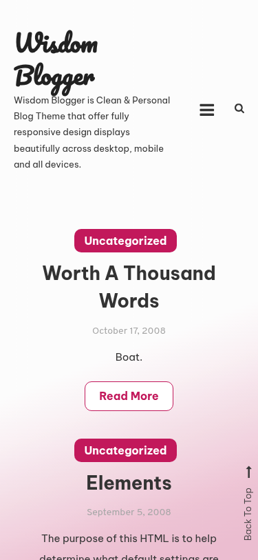 Мобильный вид — Wisdom Blogger