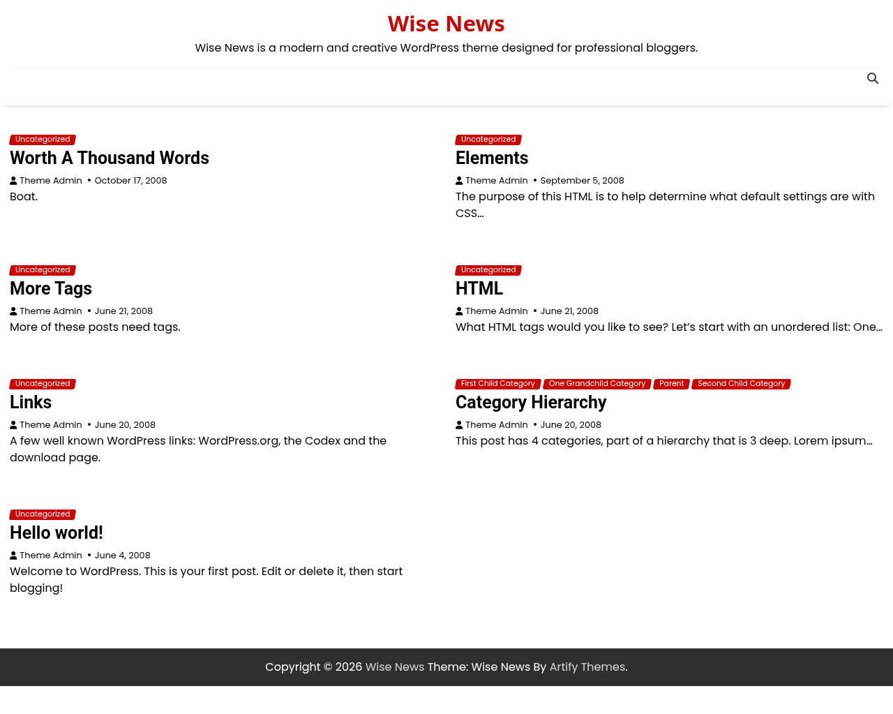 Десктоп (ниже) — Wise News