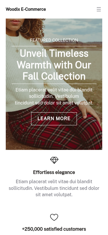 Мобильный вид — Woodix E-Commerce