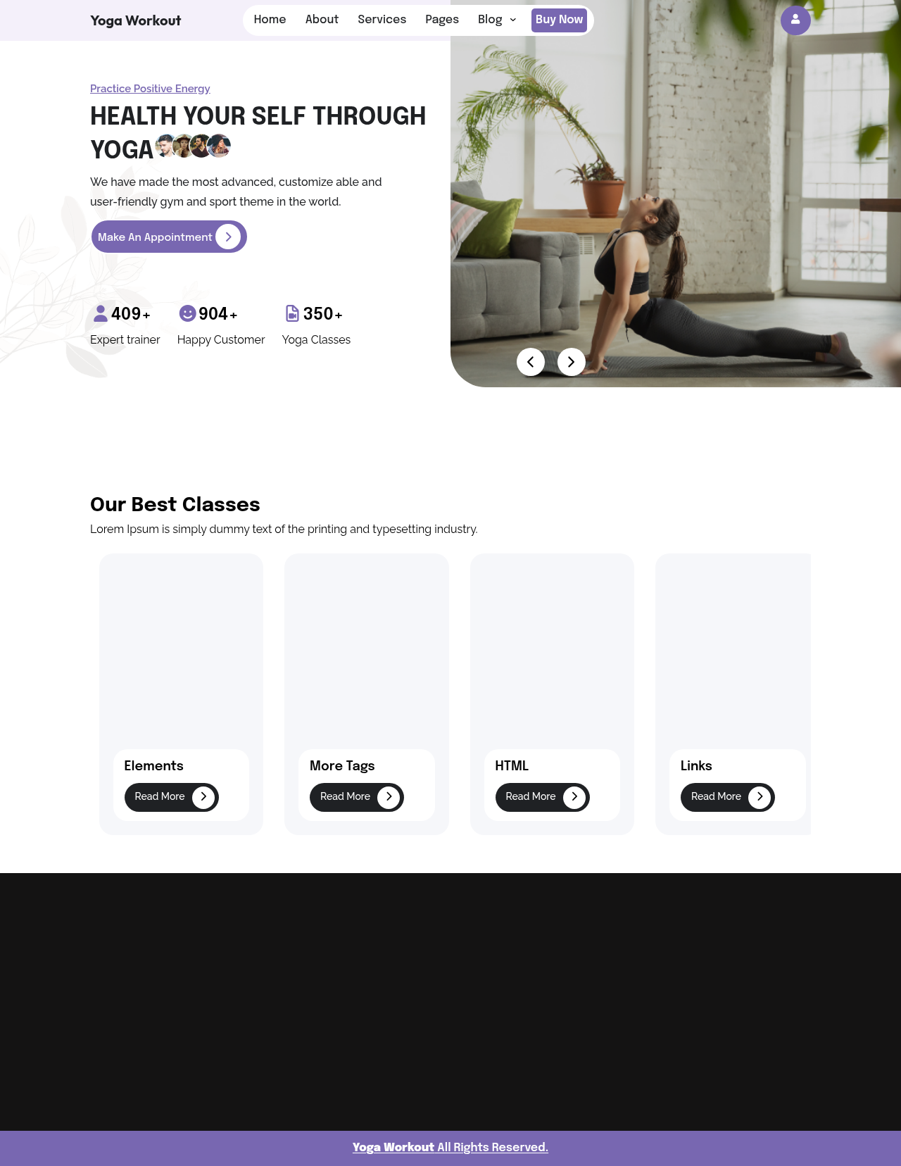 Десктоп (ниже) — Yoga Workout
