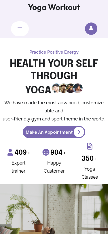 Мобильный вид — Yoga Workout