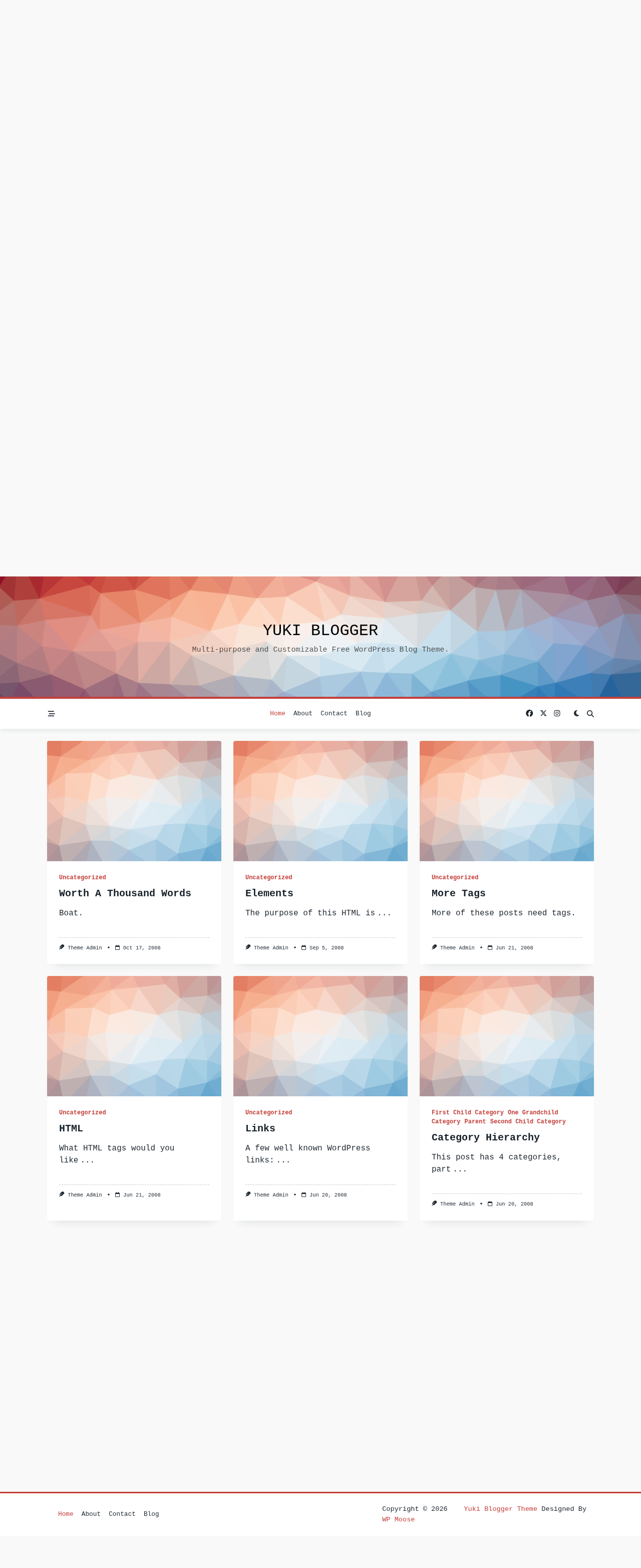 Десктоп (ниже) — Yuki Blogger