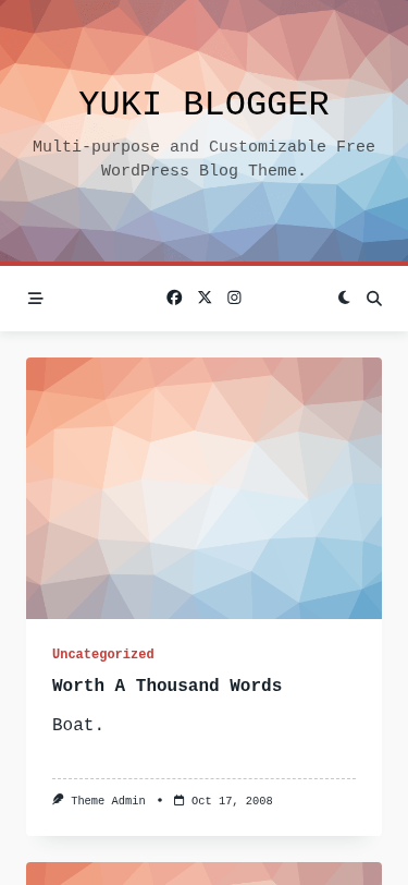 Мобильный вид — Yuki Blogger