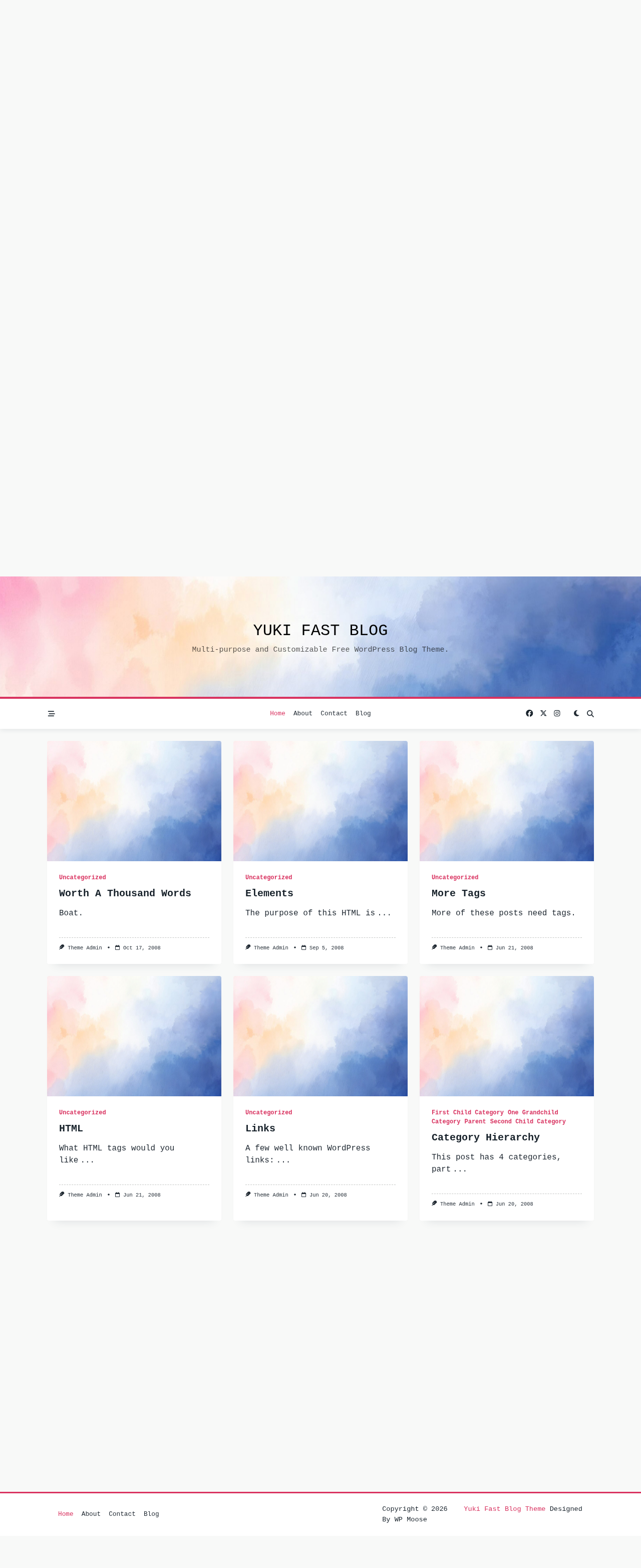 Десктоп (ниже) — Yuki Fast Blog