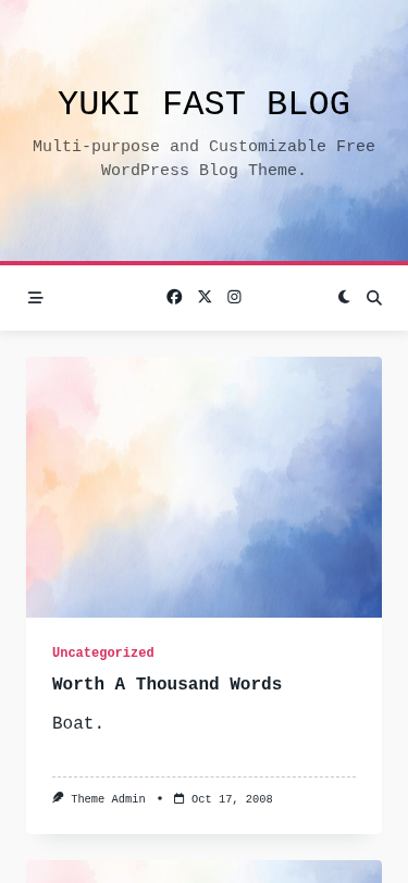 Мобильный вид — Yuki Fast Blog