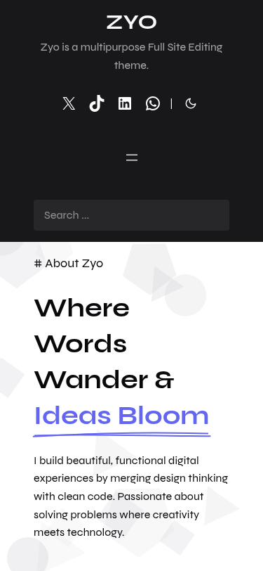 Мобильный вид — Zyo