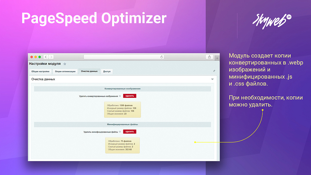 Google PageSpeed Optimizer: Ускорение и оптимизация загрузки сайта (HTML, CSS, JS, WebP, LazyLoad) — скриншот 5