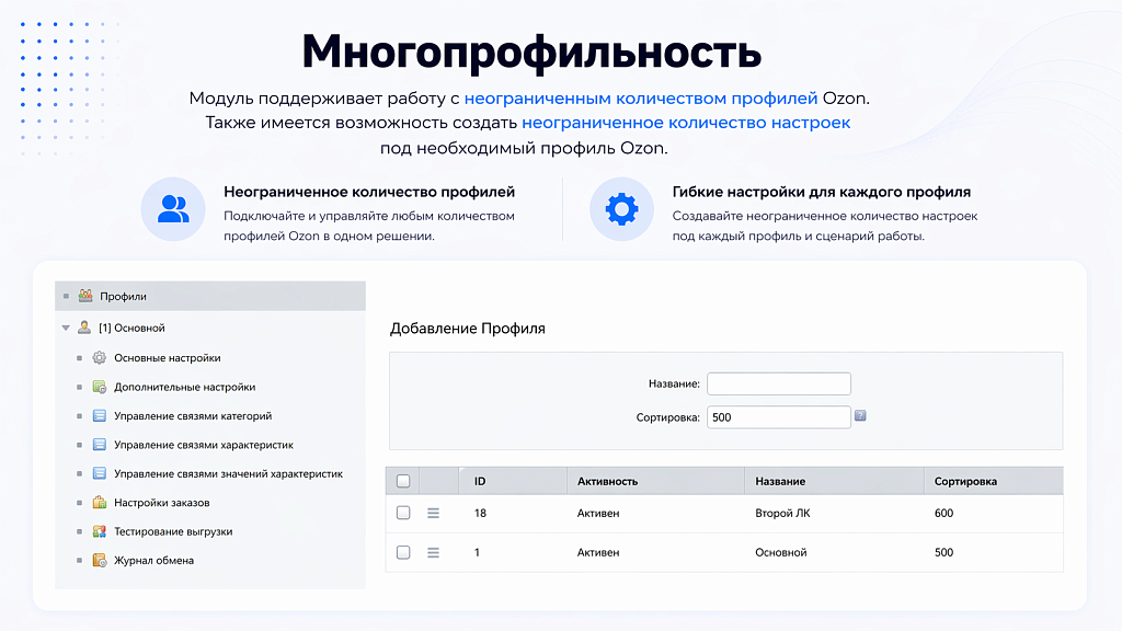 Интеграция с OZON (ОЗОН): товары, цены, остатки, заказы (гибкая настройка) — скриншот 2