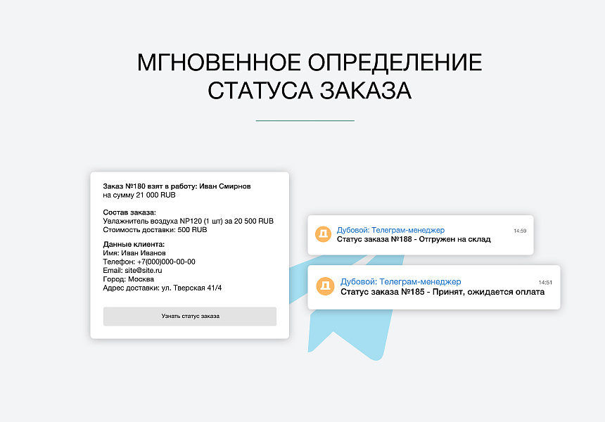 Дубовой: Телеграм менеджер - обработка заказов через телеграм — скриншот 6
