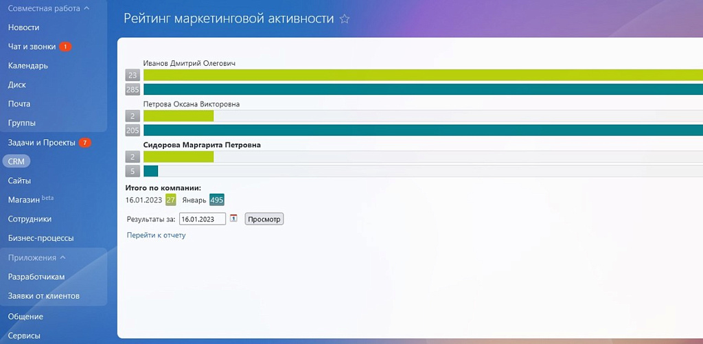 Рейтинг маркетинговой активности — скриншот 2