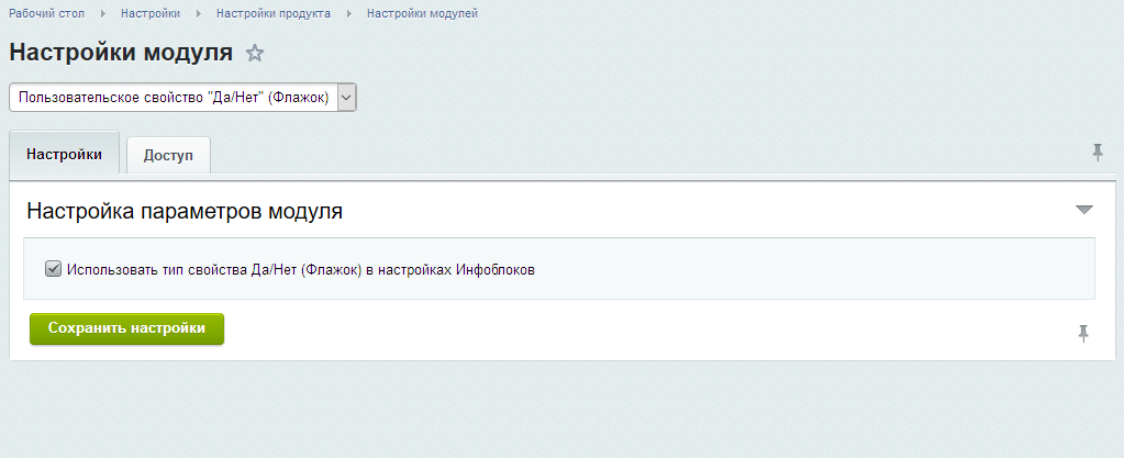 Пользовательское свойство "Да/Нет" (Флажок) — скриншот 3