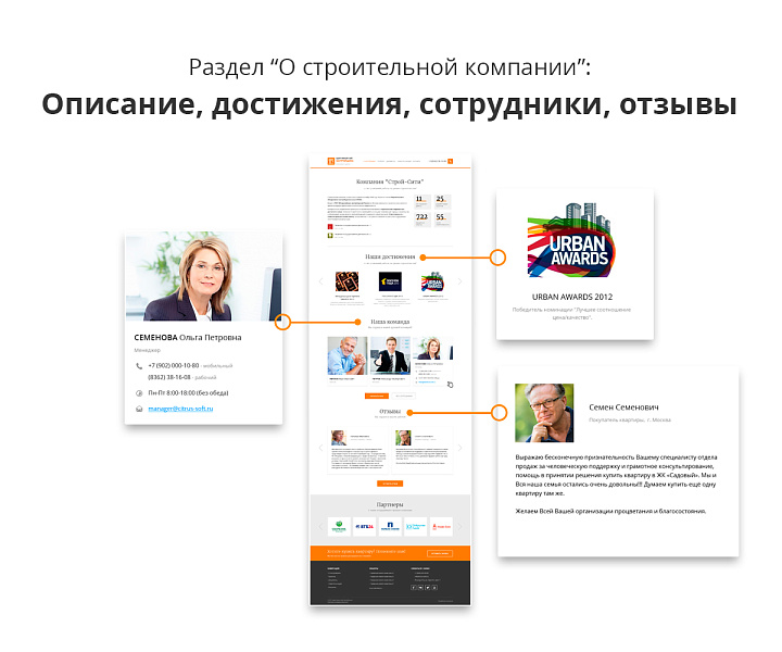 Адаптивный сайт застройщика (строительной компании) АСЗ — скриншот 2