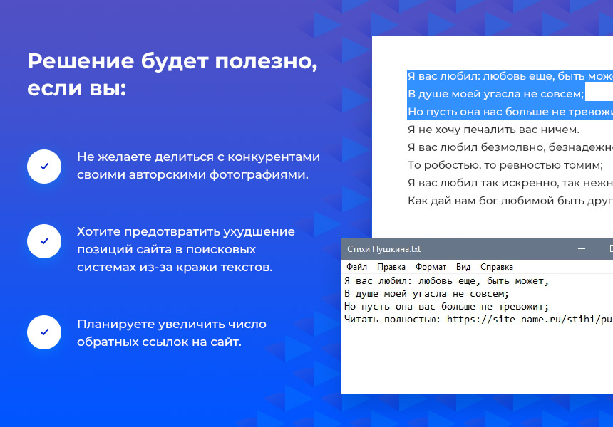 STARt: Защита от копирования текстов и изображений с сайта — скриншот 2