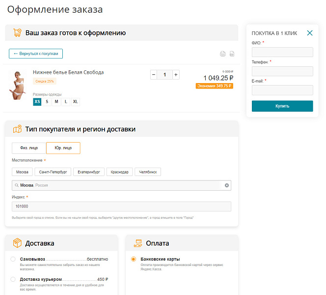 TANAiS.WEB: Комплексное оформление заказа для интернет-магазина — скриншот 9