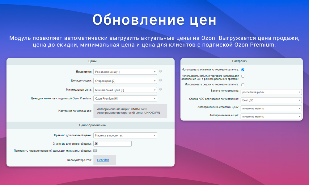 Интеграция с Ozon (Озон) через SELLER API: выгрузка товаров, обновление цен и остатков, заказы FBS — скриншот 3