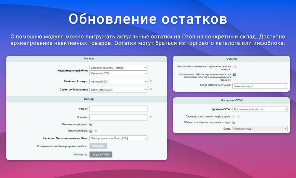 Интеграция с Ozon (Озон) через SELLER API: выгрузка товаров, обновление цен и остатков, заказы FBS — скриншот 4