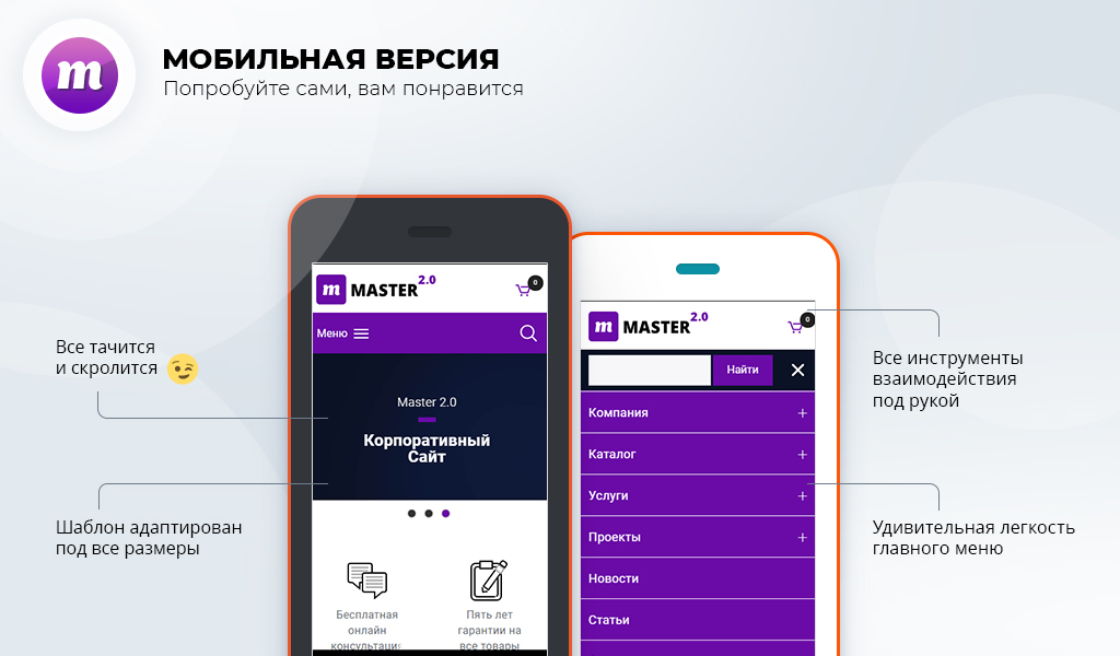 Master 2 в 1: корпоративный сайт + магазин — скриншот 6