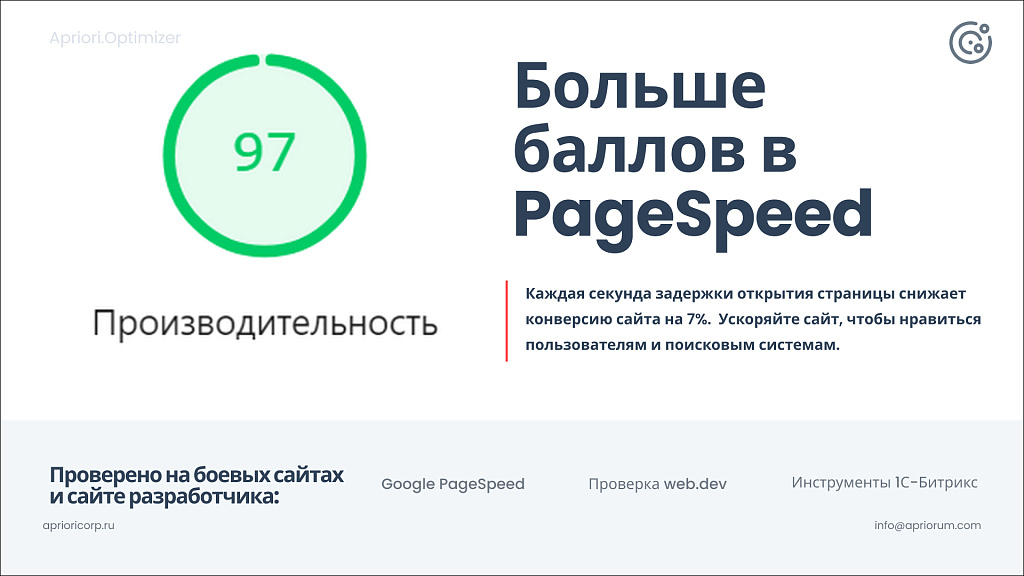 Apriori Optimizer: Ускорение, контроль и оптимизация  (webp, pagespeed, seo, кеш, защита) — скриншот 2