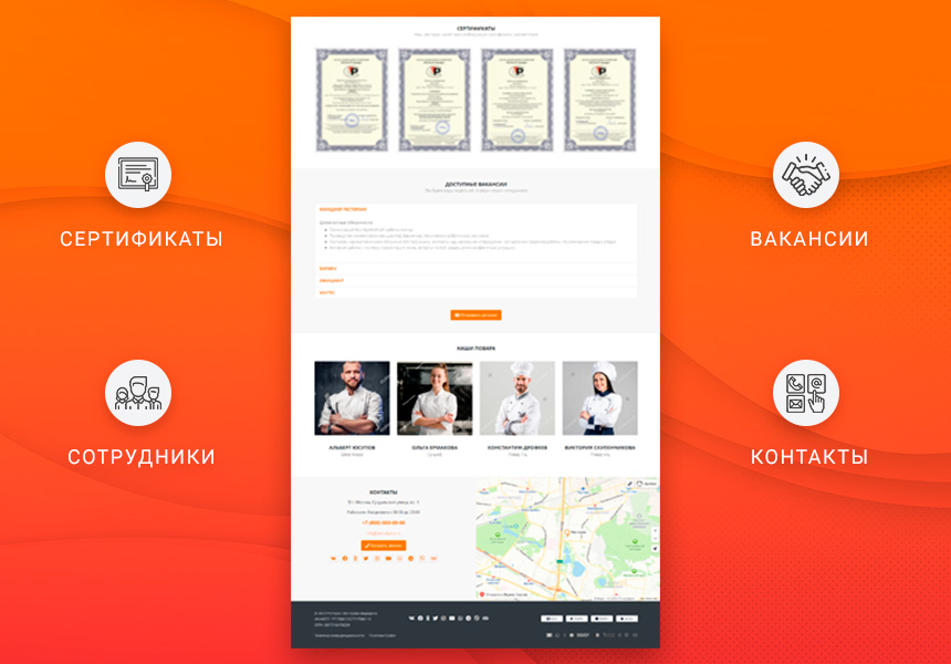 Готовый одностраничный сайт: Ресторан, кафе, антикафе, кофейня, кальянная, бар, кейтеринг, клуб — скриншот 6