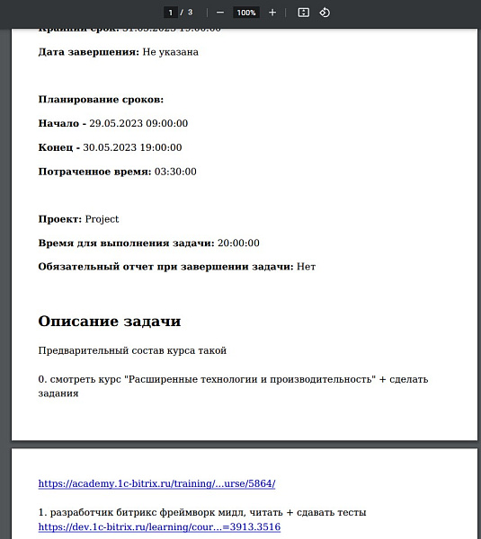 Карточка задачи в PDF — скриншот 3