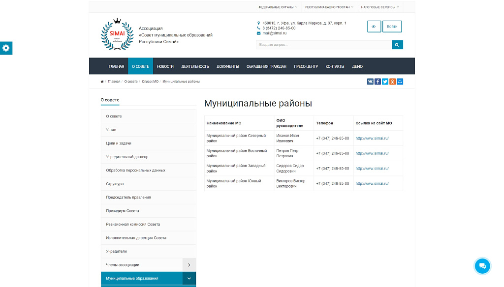 SIMAI: Сайт совета муниципальных образований – адаптивный с версией для слабовидящих — скриншот 4