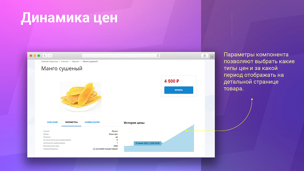 Динамика цен: История изменения стоимости товаров + компонент для публичной части — скриншот 4