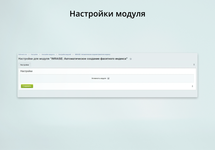 INRAISE: Автоматический фасетный индекс — скриншот 3