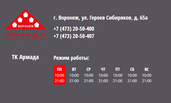 Виджет режима работы на сайте