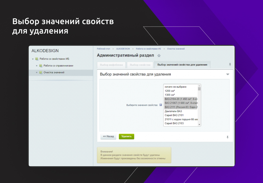 Чистильщик справочников и коррекция элементов инфоблоков — скриншот 4