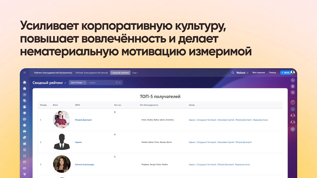 Рейтинг благодарностей в Битрикс24 — скриншот 4