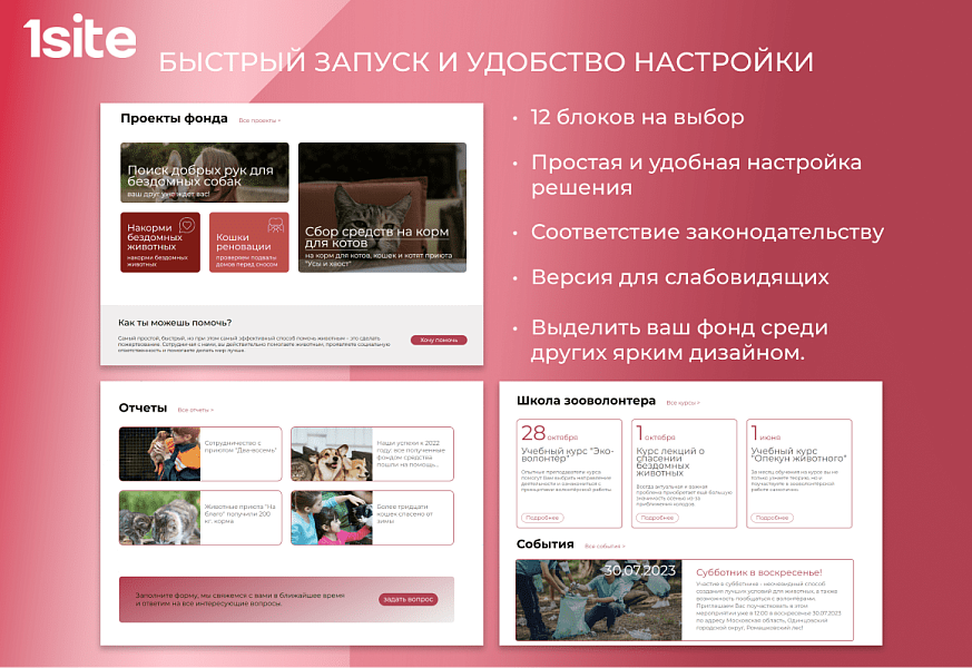 1Site.NKO - Сайт некоммерческой организации, благотворительного фонда — скриншот 2